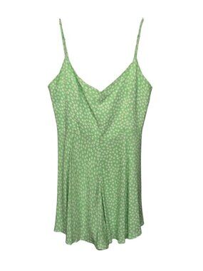 Ditsy Floral Skort Dress Flowy Spaghetti Strap Y2K Green Daisies Zara Size M